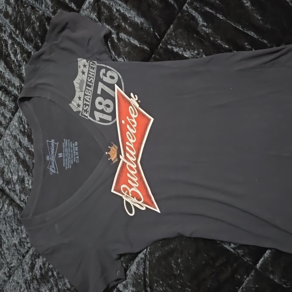 Budweiser 1876 Motorcycle Black Womens Med Shirt